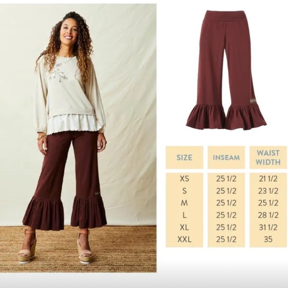Matilda Jane Women’s Savannah Big Ruffles Crop Pants size M - Picture 3 of 7